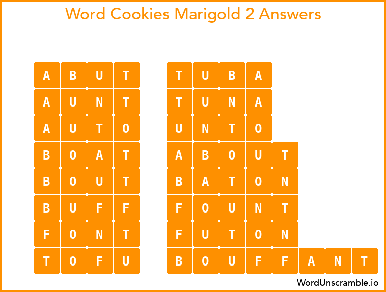 Word Cookies Marigold 2 Answers