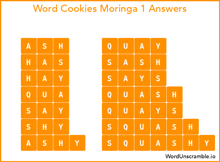 Word Cookies Moringa 1 Answers