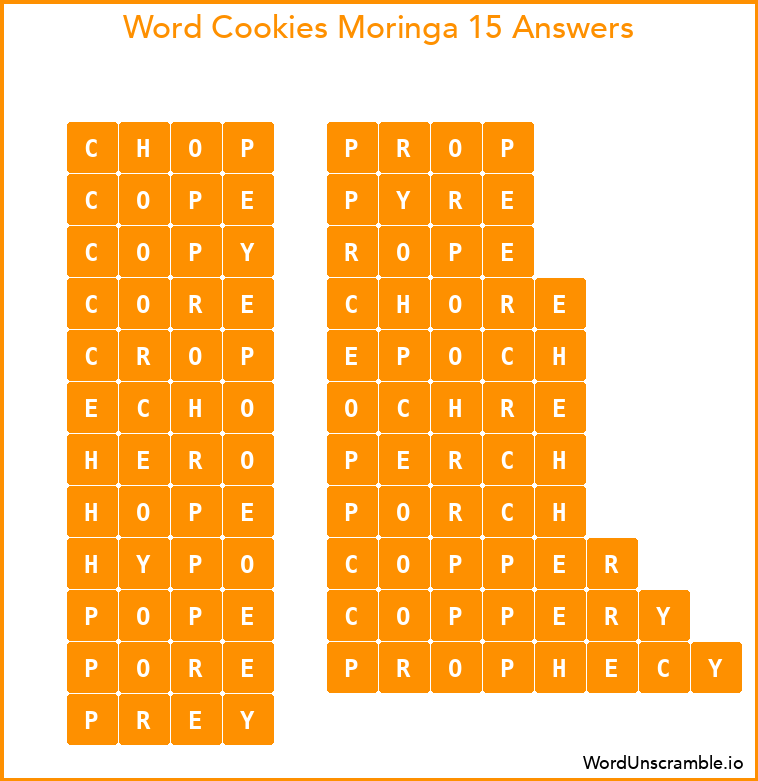 Word Cookies Moringa 15 Answers
