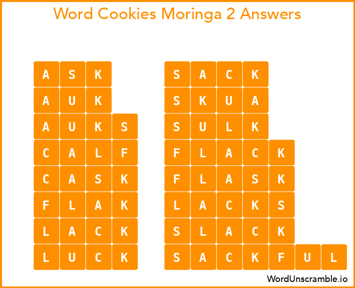 Word Cookies Moringa 2 Answers