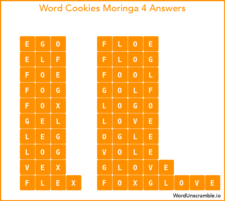 Word Cookies Moringa 4 Answers