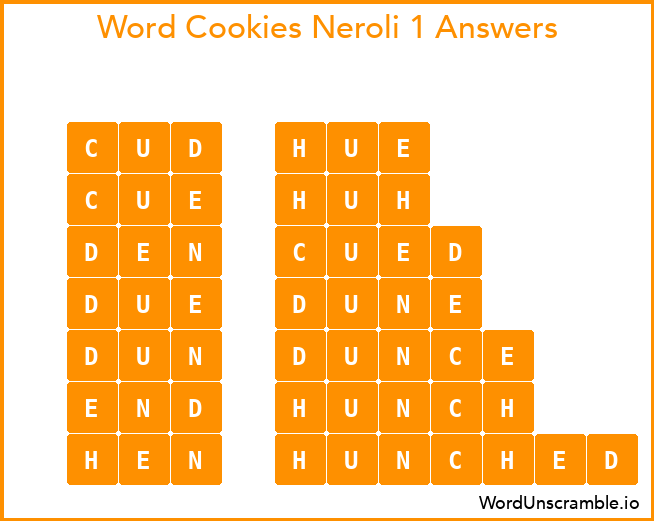 Word Cookies Neroli 1 Answers