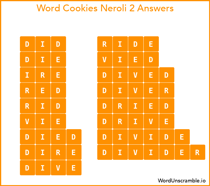Word Cookies Neroli 2 Answers