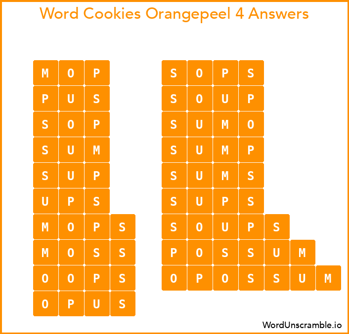 Word Cookies Orangepeel 4 Answers