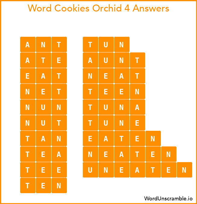 Word Cookies Orchid 4 Answers