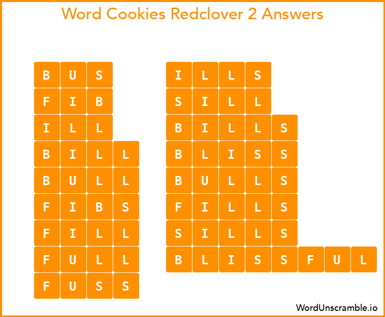 Word Cookies Redclover 2 Answers