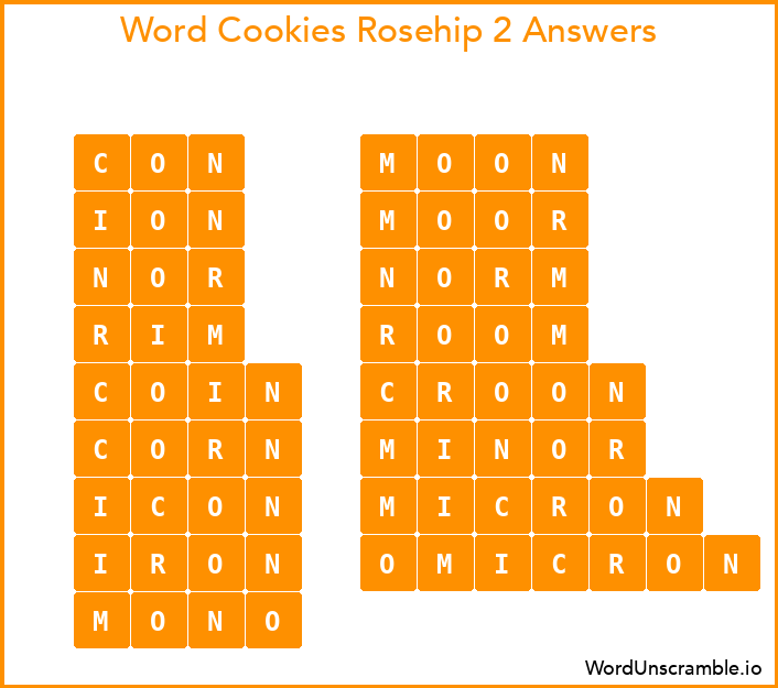 Word Cookies Rosehip 2 Answers