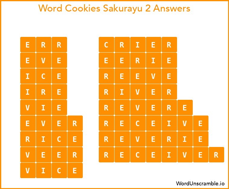 Word Cookies Sakurayu 2 Answers