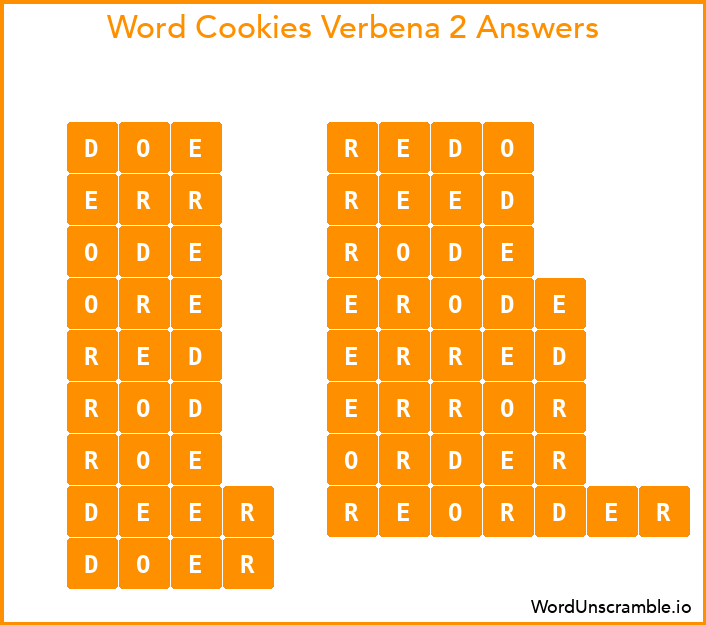 Word Cookies Verbena 2 Answers