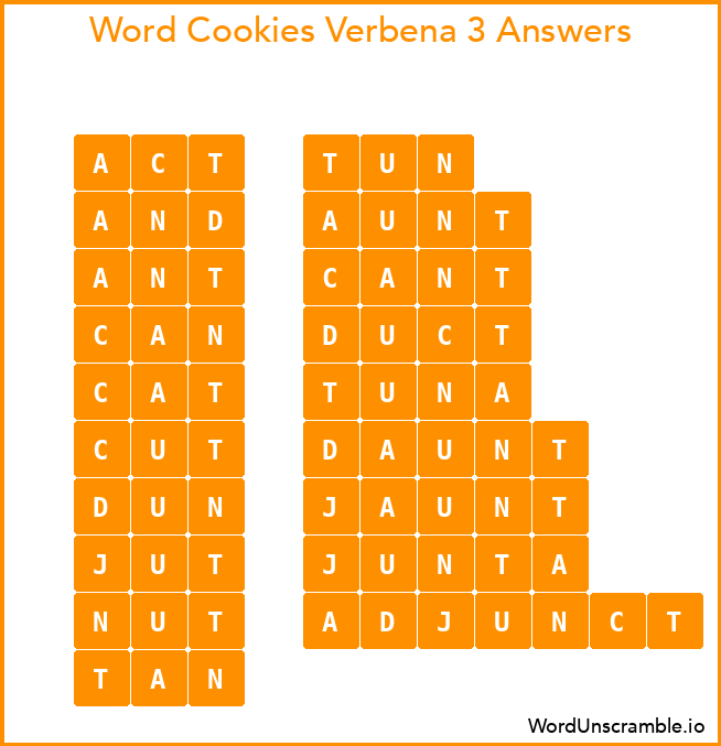 Word Cookies Verbena 3 Answers