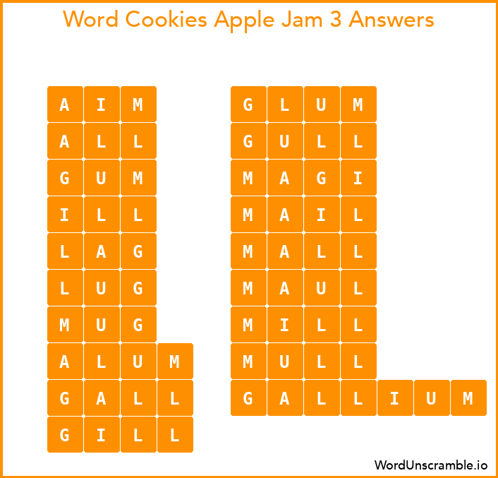 Word Cookies Apple Jam 3 Answers