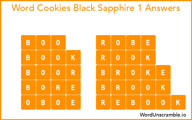 Word Cookies Black Sapphire 1 Answers