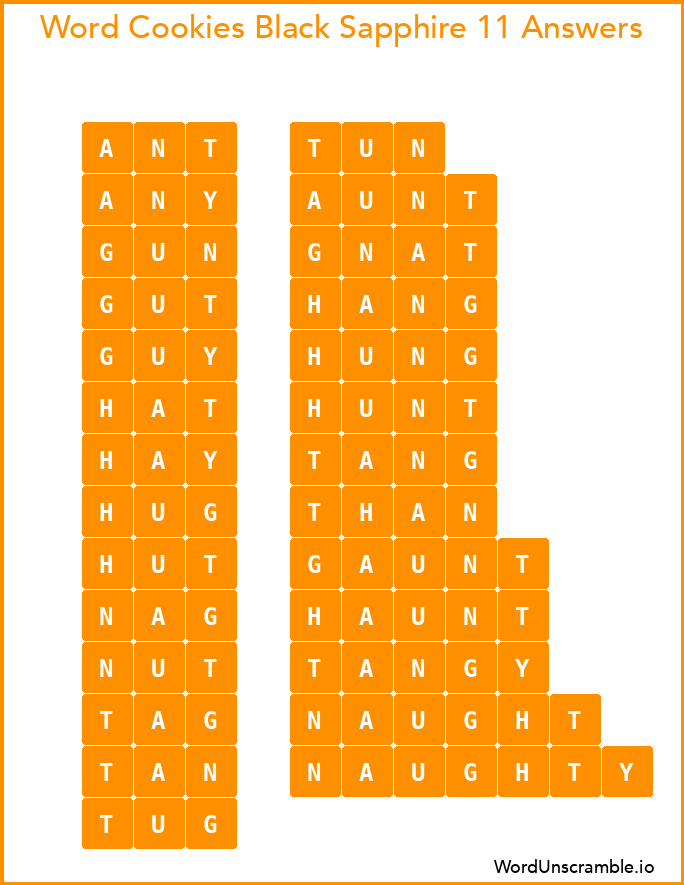 Word Cookies Black Sapphire 11 Answers
