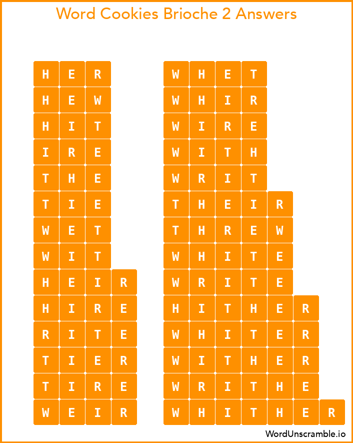 Word Cookies Brioche 2 Answers
