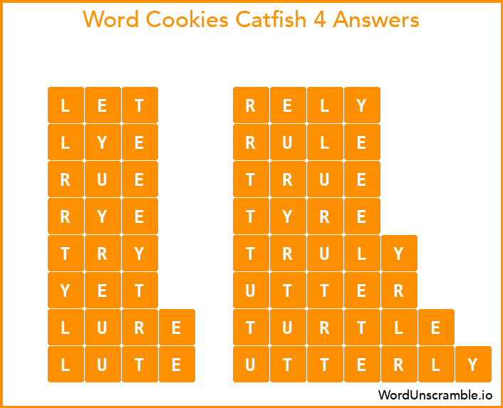 Word Cookies Catfish 4 Answers