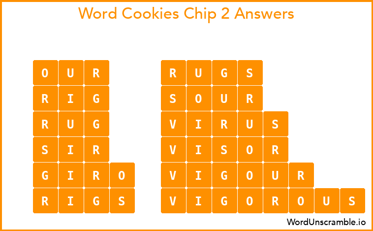 Word Cookies Chip 2 Answers
