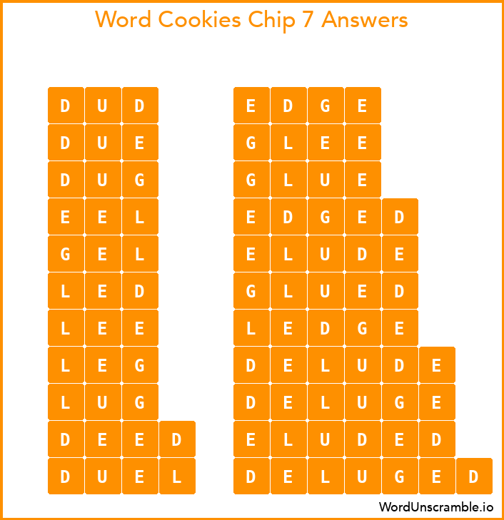Word Cookies Chip 7 Answers