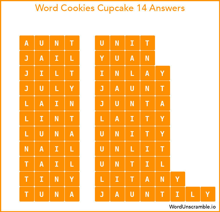 Word Cookies Cupcake 14 Answers