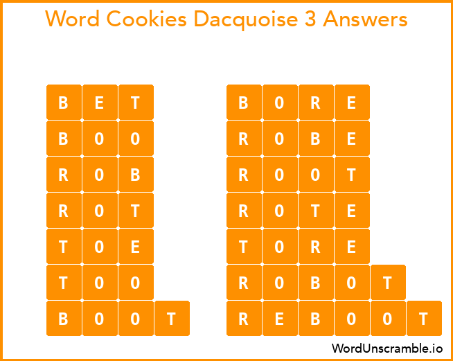 Word Cookies Dacquoise 3 Answers