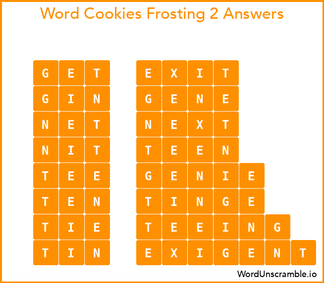 Word Cookies Frosting 2 Answers