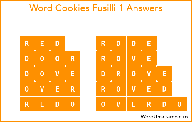 Word Cookies Fusilli 1 Answers