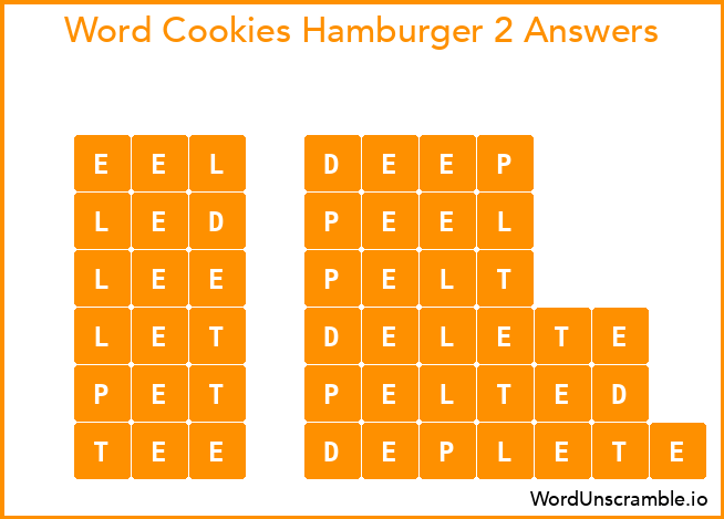 Word Cookies Hamburger 2 Answers