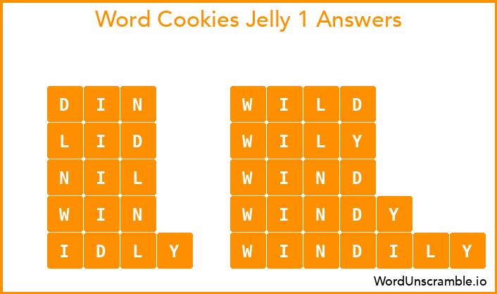 Word Cookies Jelly 1 Answers