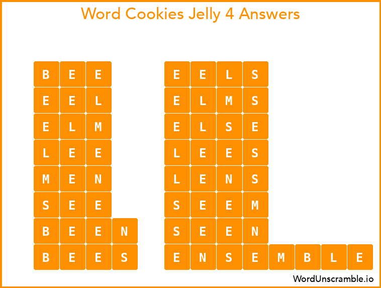 Word Cookies Jelly 4 Answers