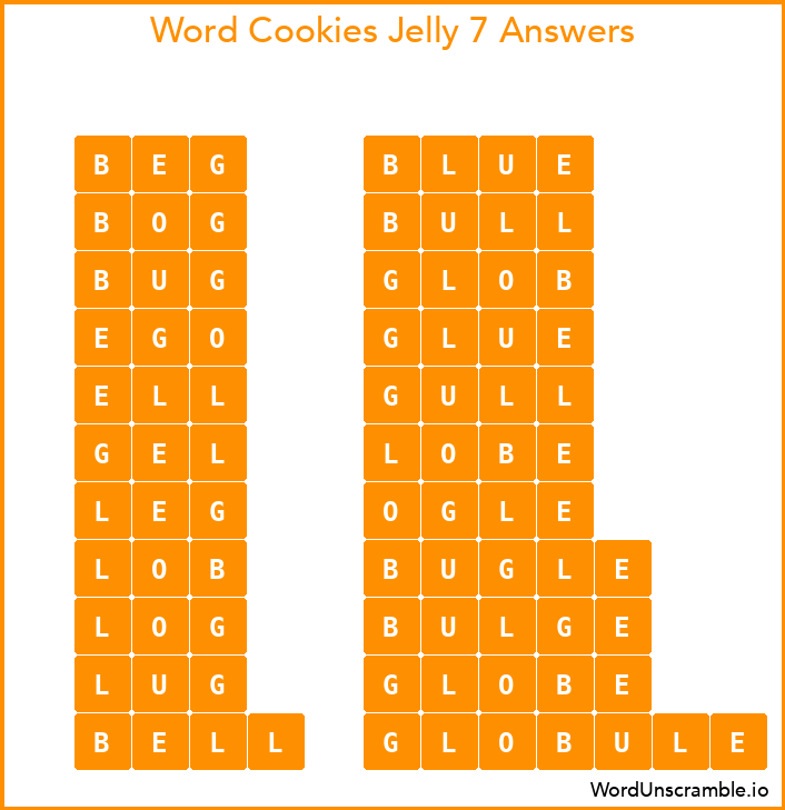 Word Cookies Jelly 7 Answers