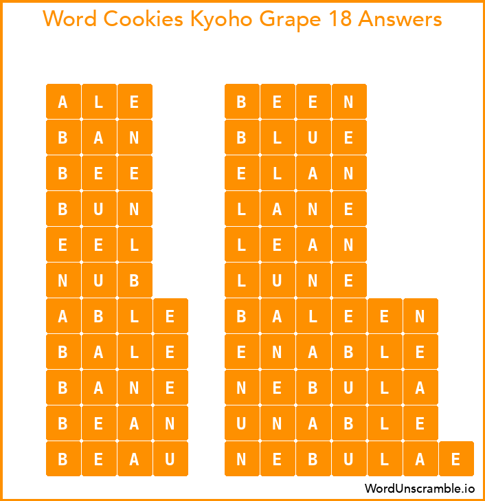 Word Cookies Kyoho Grape 18 Answers