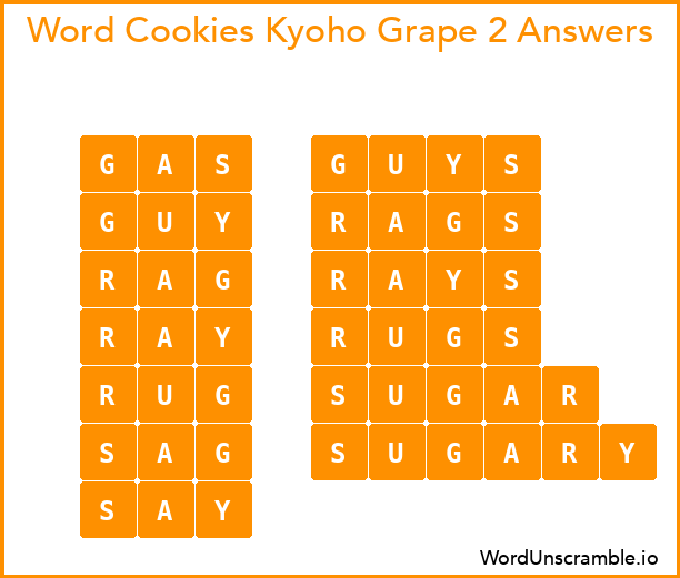 Word Cookies Kyoho Grape 2 Answers