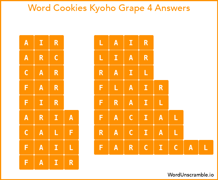 Word Cookies Kyoho Grape 4 Answers