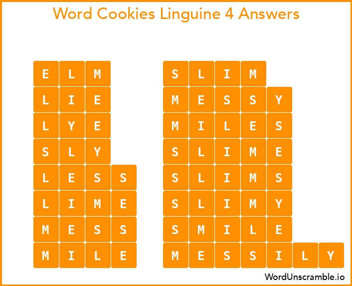 Word Cookies Linguine 4 Answers