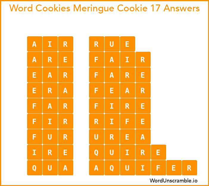 Word Cookies Meringue Cookie 17 Answers