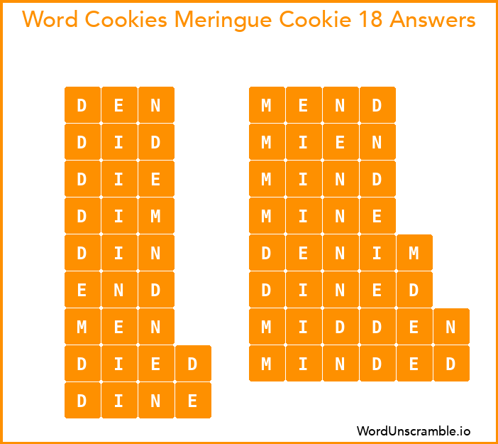 Word Cookies Meringue Cookie 18 Answers