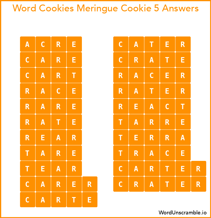 Word Cookies Meringue Cookie 5 Answers