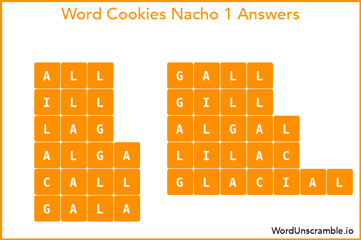 Word Cookies Nacho 1 Answers