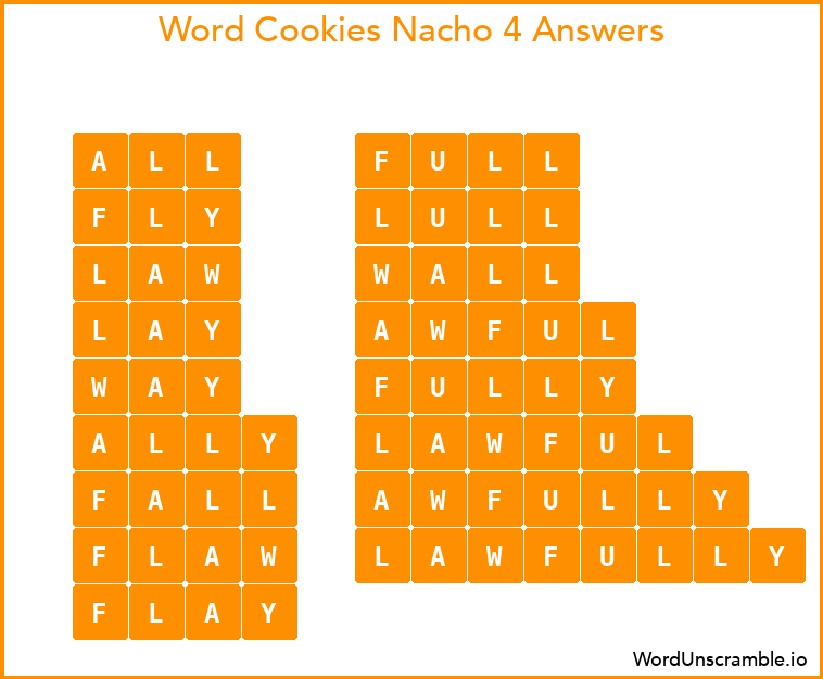 Word Cookies Nacho 4 Answers