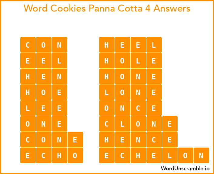 Word Cookies Panna Cotta 4 Answers
