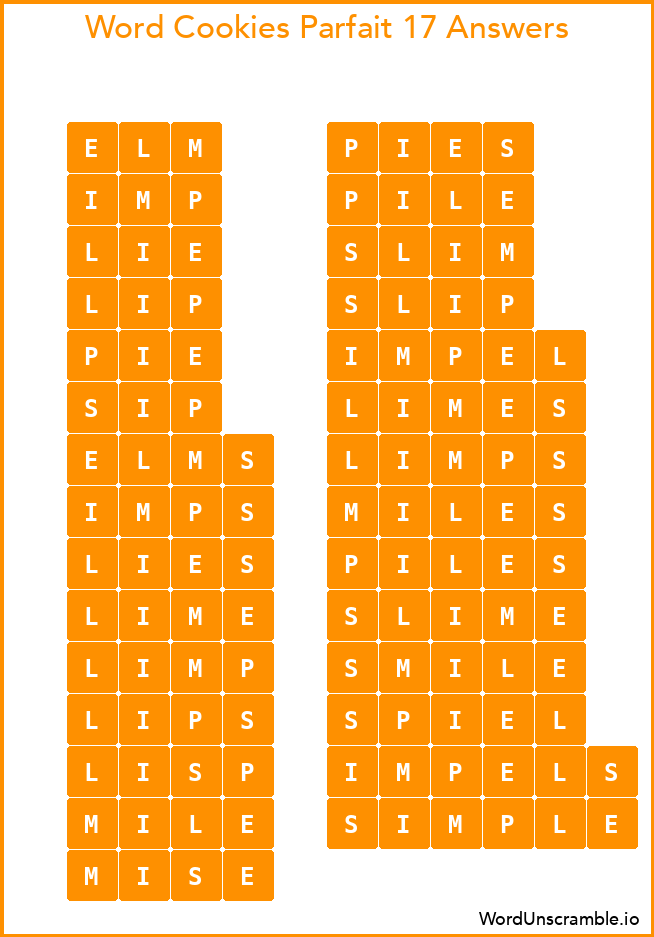 Word Cookies Parfait 17 Answers