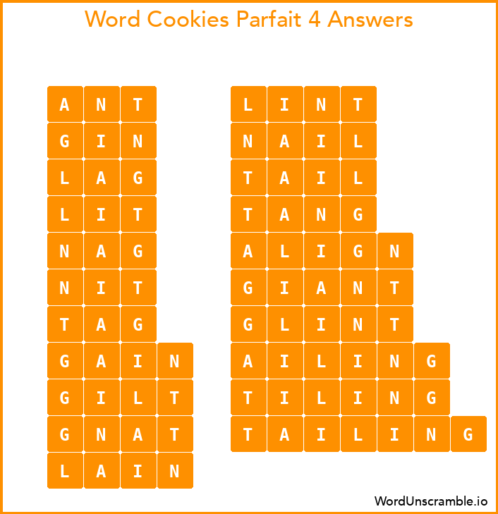 Word Cookies Parfait 4 Answers