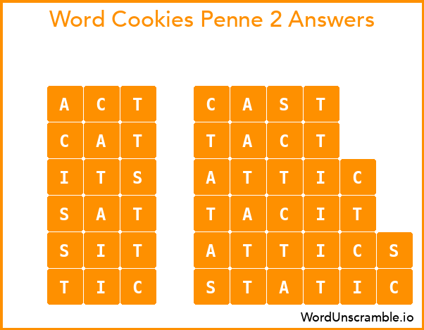 Word Cookies Penne 2 Answers