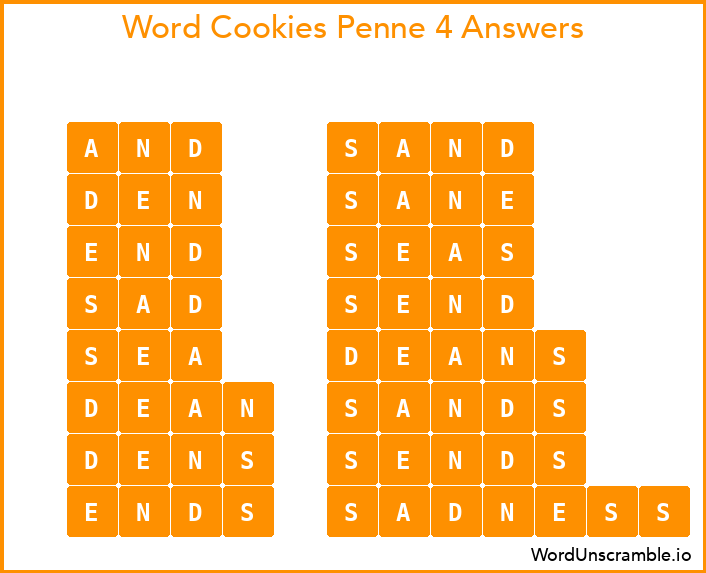 Word Cookies Penne 4 Answers