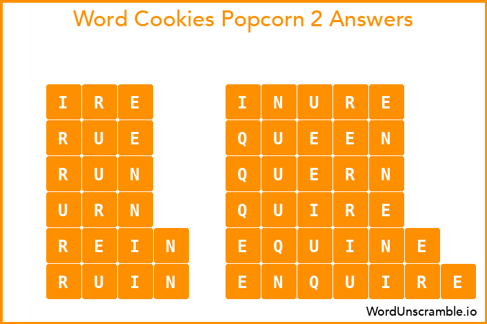 Word Cookies Popcorn 2 Answers