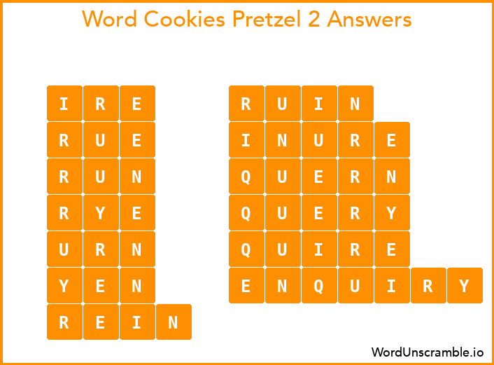 Word Cookies Pretzel 2 Answers