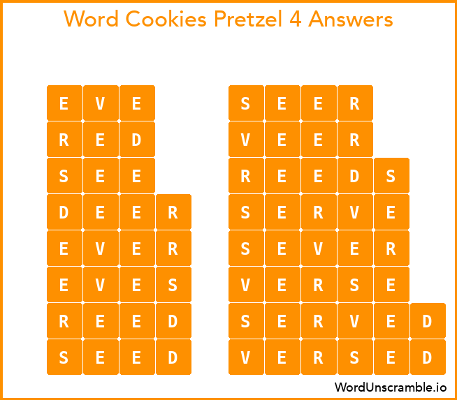 Word Cookies Pretzel 4 Answers