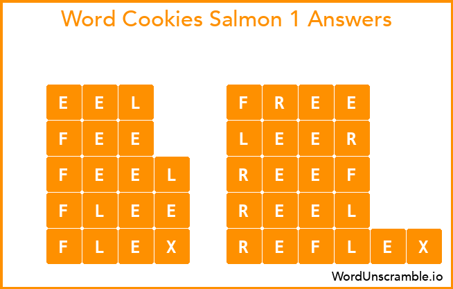 Word Cookies Salmon 1 Answers