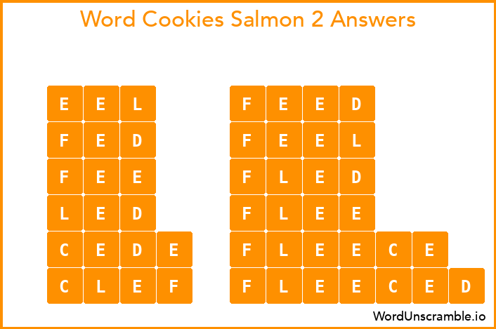 Word Cookies Salmon 2 Answers