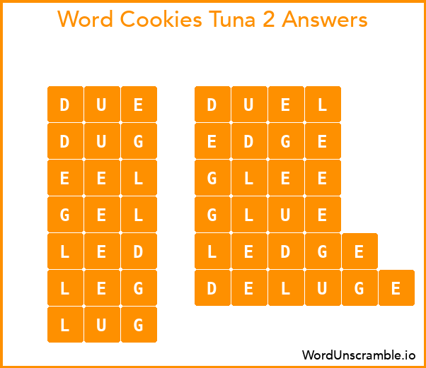 Word Cookies Tuna 2 Answers