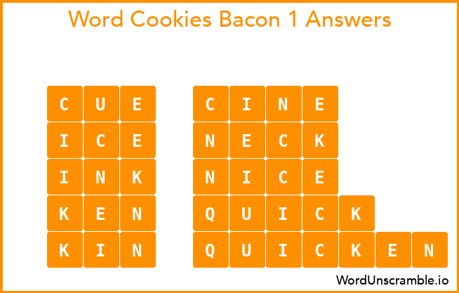 Word Cookies Bacon 1 Answers
